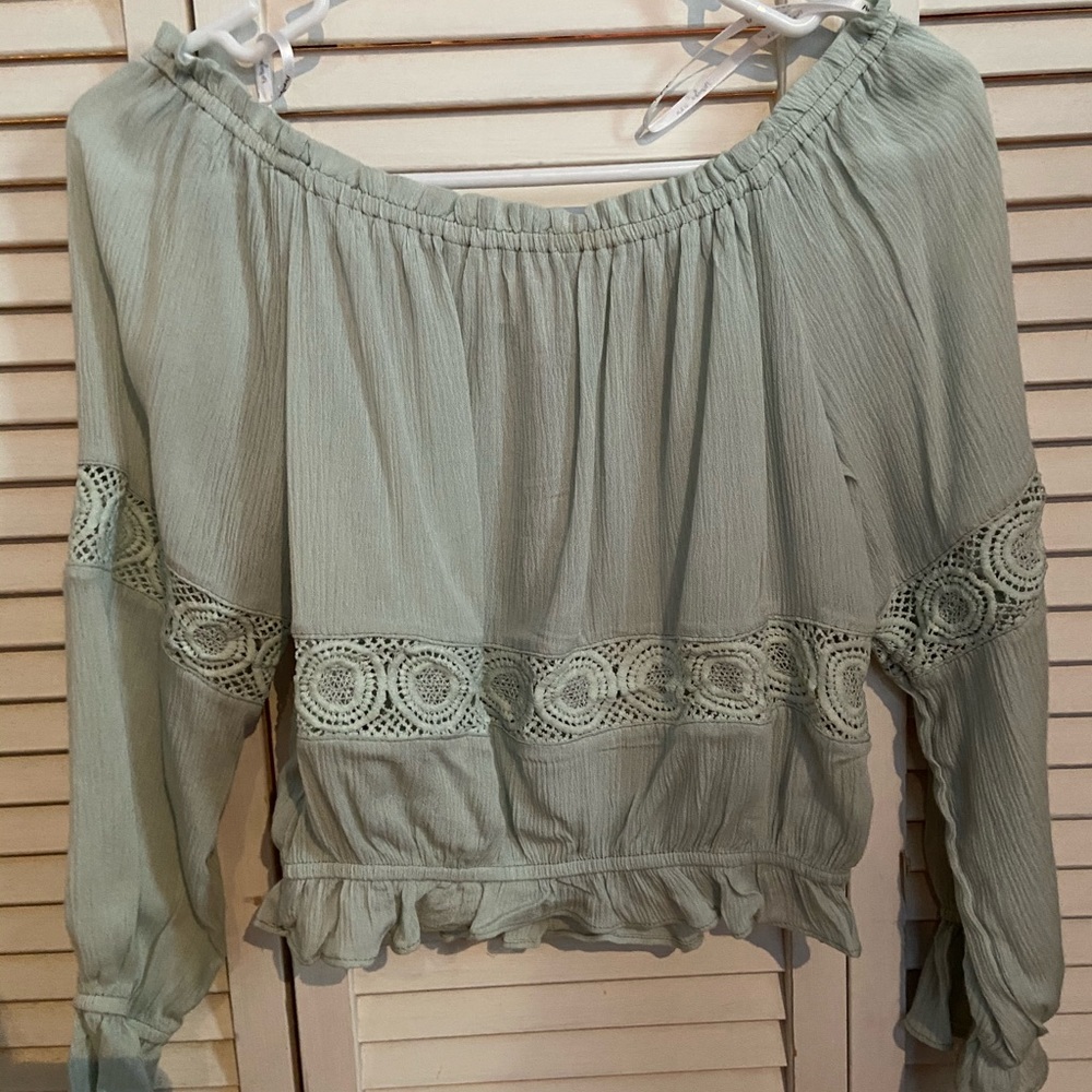 Long sleeve off the shoulder top